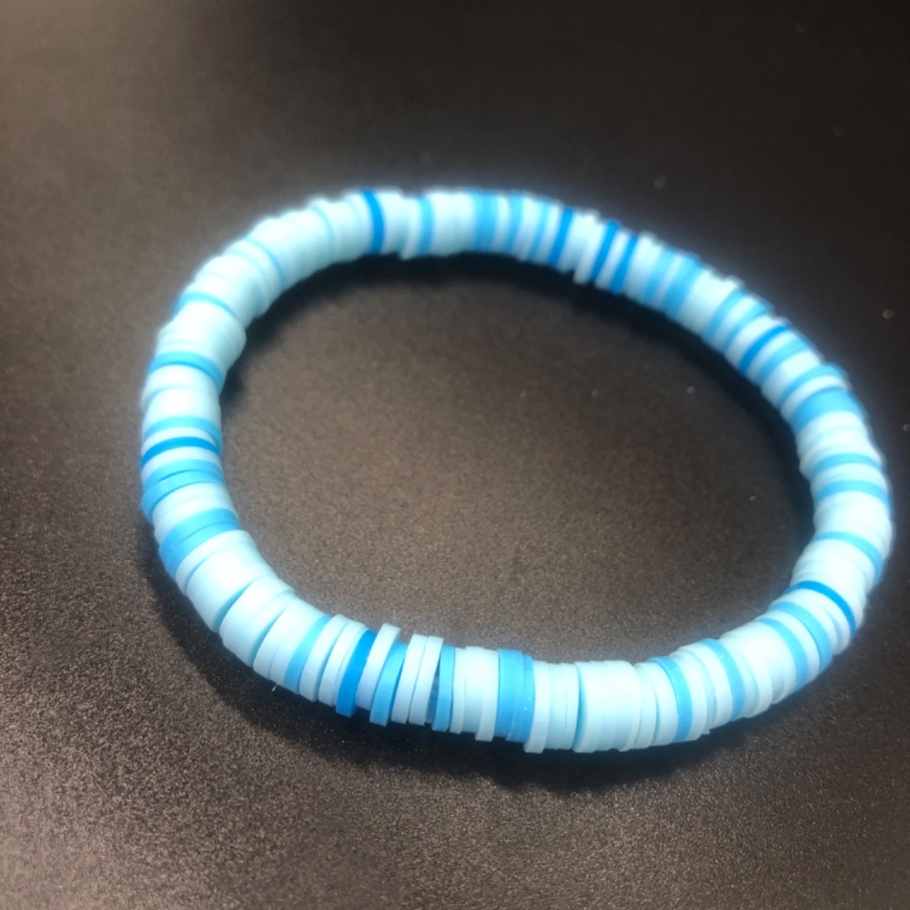 Sky Blue Stackable Clay Bead Surfer Beach Bracelet